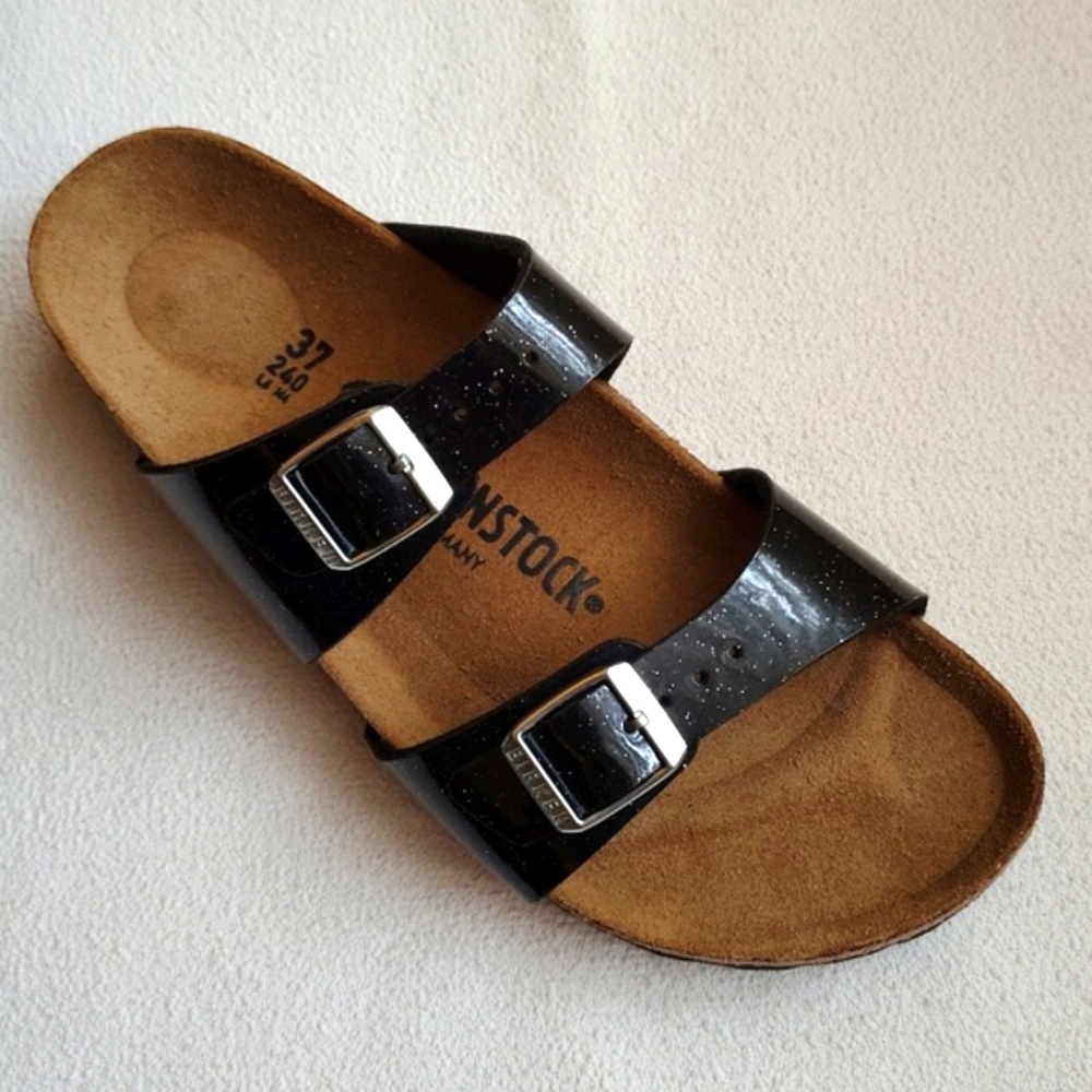 NEW Birkenstock Sidney Glitter Speckled Double-Buckle Slide Sandals. S 6-6.5 - Picture 6 of 14